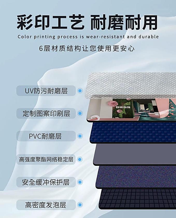 广告地胶 六层材质结构 彩印工艺